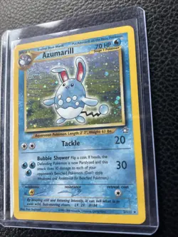 Azumarill Pokemon WOTC 2000 Neo Genesis Holo 2/111 Double Swirls - Image 2