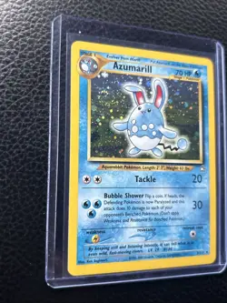 Azumarill Pokemon WOTC 2000 Neo Genesis Holo 2/111 Double Swirls - Image 3