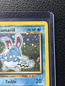 Azumarill Pokemon WOTC 2000 Neo Genesis Holo 2/111 Double Swirls - Image 5