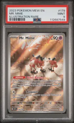 2023 Pokemon Mew En-151 #179 Mr. Mime Illustration Rare PSA 9 - Image 1