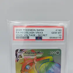 2020 Pokemon Aegislash VMAX Secret Rare 190/185 PSA 10 (Vivid Voltage) - Image 5