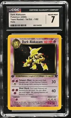 2000 Team Rocket - 1st Ed. Dark Alakazam 1/82 Holo CGC 7 CS003-6082344250 - Image 1