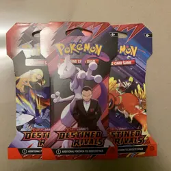 Pokemon TCG Destined Rivals Sleeved Booster Packs X3 Factory Sealed English - Image 1