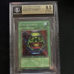 2002 Pot of Greed R Beckett 9.5 GEM MINT 1st Edition LOB119 Yu-Gi-Oh Graded - Image 1