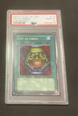 2010 2017 Yu-Gi-Oh! Pot of Greed LOB-119 Rare PSA 10 GEM MINT - Image 2