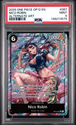 PSA 9 MINT - NICO ROBIN ALT ART OP12-087 - ONE PIECE LEGACY OF THE MASTER - Image 1