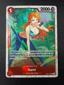 One Piece TCG Nami OP01-016 Rare Ultra Deck The Three Captains Romance Dawn LP - Image 1
