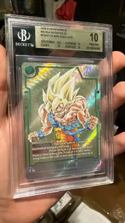 Son Goku FB05-119 Alt Art SCR Dragon Ball Fusion World SB01 Manga Booster BGS 10 - Image 3