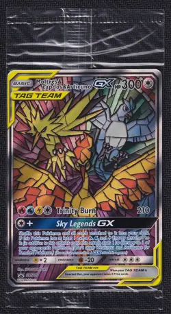 Pokemon Moltres & Zapdos & Articuno GX SM210 Full Art Black Star Promo Sealed - Image 1