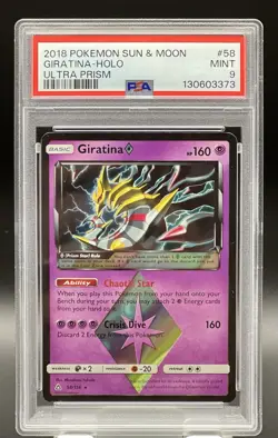 2018 Pokemon #58 Giratina Holo Sun & Moon Ultra Prism PSA 9 MINT LOW POP - Image 1