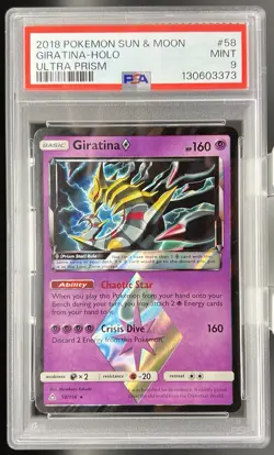 2018 Pokemon #58 Giratina Holo Sun & Moon Ultra Prism PSA 9 MINT LOW POP - Image 2