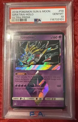 Pokemon Giratina Ultra Prism 2018 Sun and Moon #58 PSA 10 - Image 1