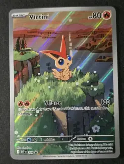 Pokemon TCG Victini SVP 208 Full Art Illustration Black Star Promo Rare Holo - Image 1