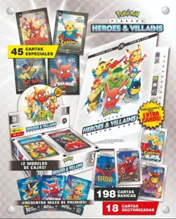 US SELLER PIKACHU Cosplay 2 HEROES & VILLAINS Cards Box 30 Packs Flash Edition - Image 2