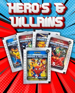 US SELLER PIKACHU Cosplay 2 HEROES & VILLAINS Cards Box 30 Packs Flash Edition - Image 3