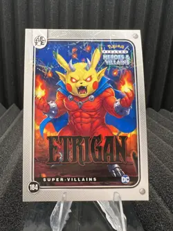 Etrigan (Pikachu) #184 Lazer Holo - Heros & Villains Flash Edition Pokemon - Image 1