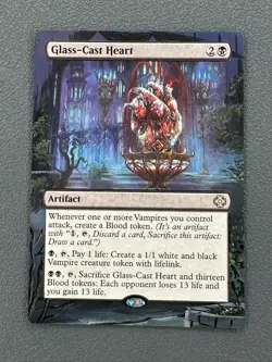 Glass-Cast Heart MTG The Lost Caverns of Ixalan Hand Painted Full Altered Art v - Image 1