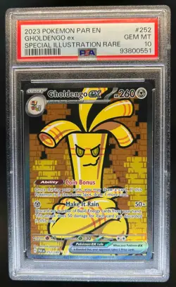 2023 Pokemon SV Paradox Rift PAR EN Gholdengo ex #252/182 PSA 10 - Image 1