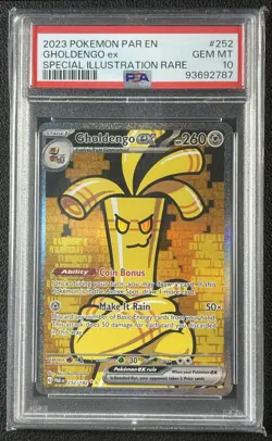 GHOLDENGO EX PSA 10 2023 POKEMON SV PARADOX RIFT PAR EN #252/182 SIR GEM 2787 - Image 1