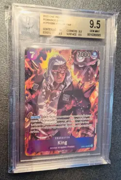 One Piece TCG Romance Dawn English King (Alt Art) OP01-096 SR Card BGS 9.5 🔥🔥 - Image 1