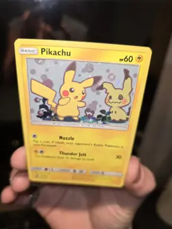 Pikachu & Mimikyu 2019 Sun and Moon Black Star Holo Promo SM162 Pokemon - Image 2