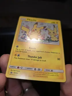 Pikachu & Mimikyu 2019 Sun and Moon Black Star Holo Promo SM162 Pokemon - Image 3