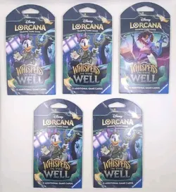 DISNEY LORCANA WHISPERS IN THE WELL Sleeved Booster Packs Lot of 5 Same Day Ship - Image 1