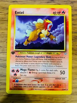 1st Edition Entei (17/64) Rare Neo Revelation Set Pokemon Card! FREE P&P! - Image 2