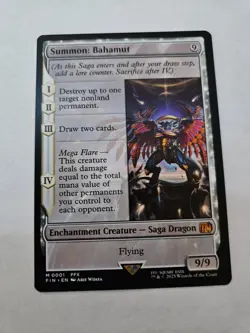 Summon: Bahamut- Final Fantasy Magic the Gathering- M 0001- Non Foil- Mythic NM - Image 1