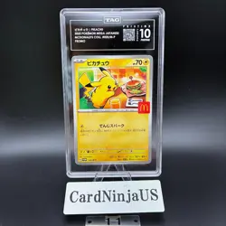 TAG PRISTINE 10 (996) Pikachu 020/M-P McDonald's Promo Japanese 11 Pokemon 2025 - Image 1