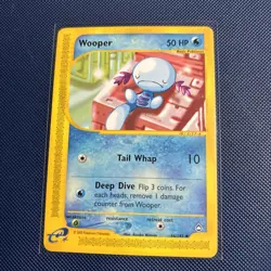 Wooper 66/147 Aquapolis Non-Holo LP+ Vintage Pokemon Card 2002 Uncommon E-Reader - Image 1