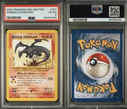 Pokemon TCG Shining Charizard Neo Destiny Holo Card 107/105 PSA 4 - Image 1