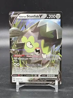 Galarian Stunfisk V 128/189 Darkness Ablaze Ultra Rare Pokemon Card NM - Image 1