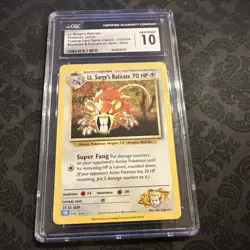 Lt. Surge's Raticate 016/034 Trading Card Game Classic Holo CGC 10 - Image 1