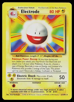 Pokemon Card - Electrode Base Set 21/102 Rare - Image 1