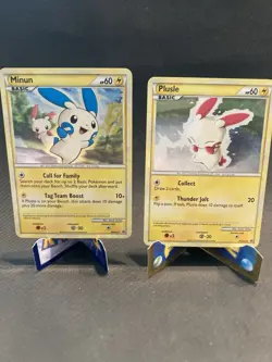 Plusle and Minun Heart Gold Soul Silver Pokemon Card - Image 1
