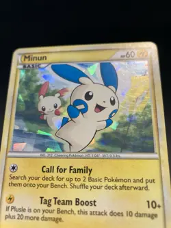 Plusle and Minun Heart Gold Soul Silver Pokemon Card - Image 3