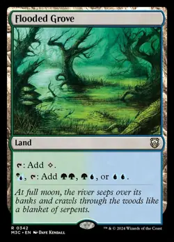1 x Flooded Grove - Ripple Foil - Commander: Modern Horizons 3 - Light Play - MT - Image 1