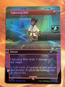 MTG Rainbow Foil Borderless Lightning Bolt SLD: X FalloutR: S.P.E.C.I.A.L.!! - Image 1