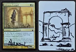 SKETCHED MtG Magic _ Rob Alexander _ Ravnica Artist Proof _ SELESNYA EVANGEL _ - Image 1