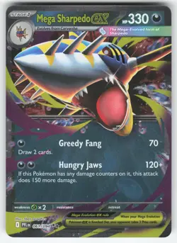 Mega Sharpedo ex 061/094 Pokemon TCG ME02: Phantasmal Flames NM - Image 1
