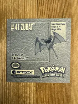 Zubat #41 Pokemon 1999 Artbox Sticker NM - Image 2