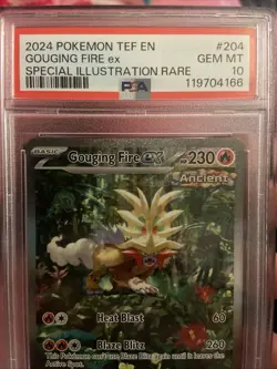 PSA 10 GEM MINT Gouging Fire ex Temporal Forces SIR Holo 2024 Pokemon 204/162 - Image 3