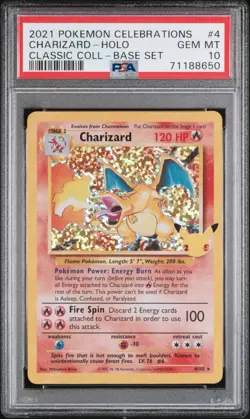 PSA 10 Charizard 4/102 Pokemon Celebrations Classic Collection Base Set Holo - Image 1