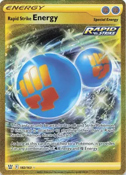 Pokemon Rapid Strike Energy Secret Rare SWSH Battle Styles #182/163 NM - Image 1