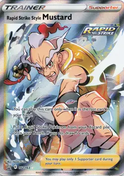 Pokemon Rapid Strike Style Mustard Full Art Ultra Rare Battle Styles #162 NM - Image 1