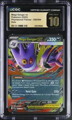 Mega Gengar EX *CGC PRISTINE 10* Holo *Phantasmal Flames* #56 * Pokemon - Image 1