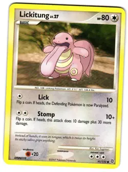 Pokemon Secret Wonders Lickitung #91/132 LP Common - Image 1