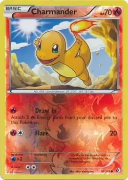 Moderately Played, English - 1 x Pokemon Charmander - 18/149 - Common - Reverse - Image 1