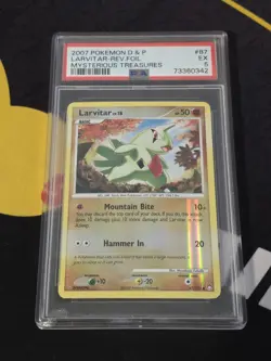 Pokemon TCG Mysterious Treasures Larvitar 87/123 Reverse Holo PSA 5 *1 OF 1 POP* - Image 1